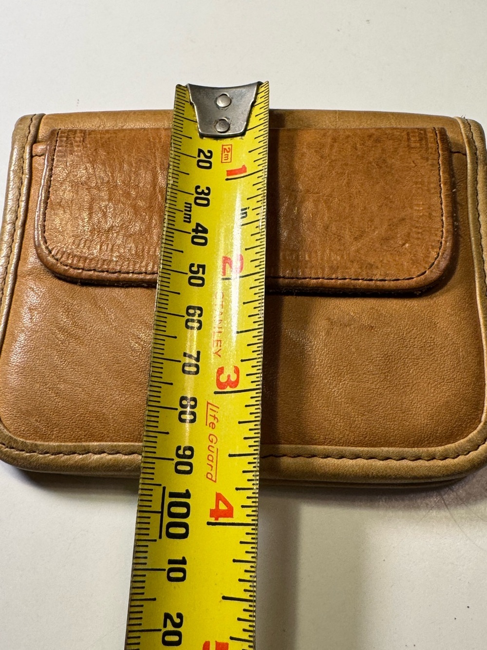 Vintage Bifold Tan Leather Snap-Front Wallet Coin Purse Combo NICE - Picture 4 of 8